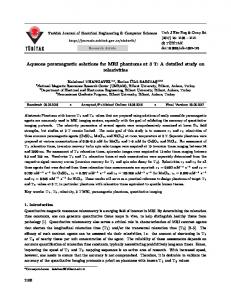 Aqueous paramagnetic solutions for MRI phantoms ... - Tubitak Journals