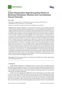 Arabic Handwritten Digit Recognition Based on Restricted ... - MDPI