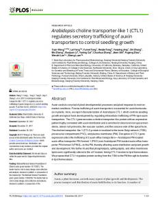 Arabidopsis CTL1 regulates secretory trafficking of auxin ... - PLOS