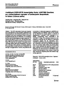 Arabidopsis R2R3-MYB transcription factor AtMYB60 ... - BioMedSearch