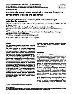 Arabidopsis sterol carrier protein-2 is required for normal development ...