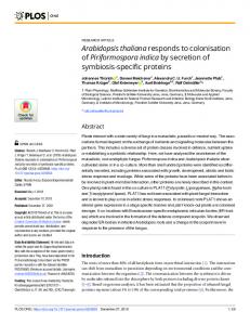 Arabidopsis thaliana responds to colonisation of ... - PLOS