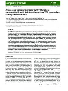 Arabidopsis transcription factor WRKY8 functions antagonistically with ...