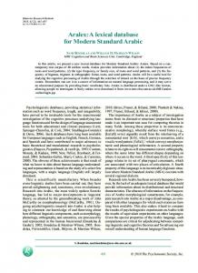 Aralex: A lexical database for Modern Standard Arabic