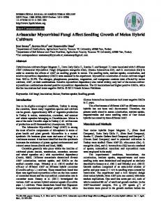 Arbuscular Mycorrhizal Fungi Affect Seedling Growth of Melon Hybrid ...