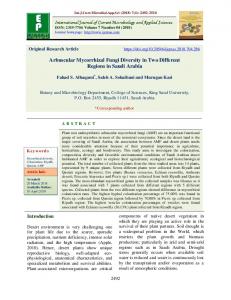 Arbuscular Mycorrhizal Fungi Diversity in Two Different Regions in