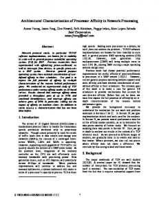 Architectural Characterization of Processor Affinity in ... - IEEE Xplore