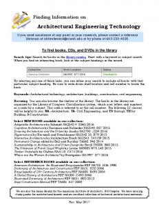 Architectural Engineering Technology