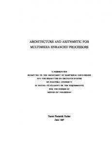 architecture and arithmetic for multimedia enhanced ... - CiteSeerX