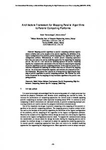 Architecture Framework for Mapping Parallel Algorithms to Parallel ...