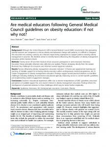 Are medical educators following General Medical ... - BioMed Central