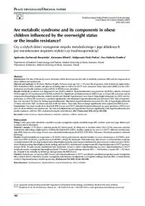 Are metabolic syndrome and its components in obese children ...