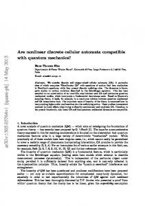 Are nonlinear discrete cellular automata compatible with quantum ...