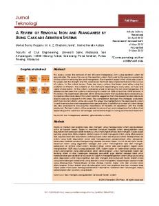 areview of removal iron and manganese by using cascade aeration