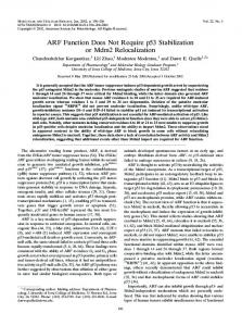 ARF Function Does Not Require p53 Stabilization or Mdm2 ...