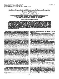 Arginine-Dependent Acid Resistance in Salmonella enterica Serovar ...