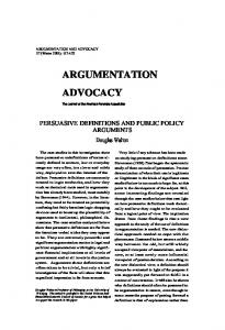 argumentation advocacy - CiteSeerX