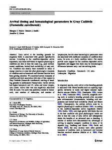 Arrival timing and hematological parameters in ... - MAFIADOC.COM