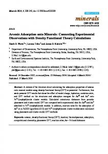 Arsenic Adsorption onto Minerals: Connecting ... - Semantic Scholar