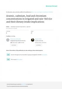 Arsenic, cadmium, lead and mercury levels in foods ...