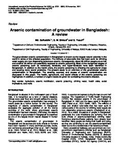 Arsenic contamination of groundwater in ... - Academic Journals