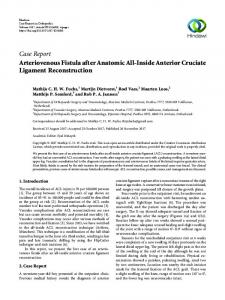 Arteriovenous Fistula after Anatomic All-Inside Anterior Cruciate ...