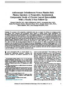 Arthroscopic Debridement Versus Platelet-Rich