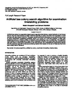 Artificial bee colony search algorithm for examination timetabling