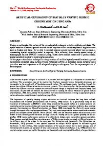 ARTIFICIAL GENERATION OF SPATIALLY VARYING SEISMIC ...