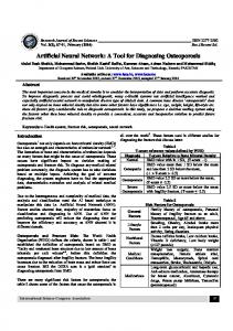 Artificial Neural Network: A Tool for Diagnosing Osteoporosis - ISCA