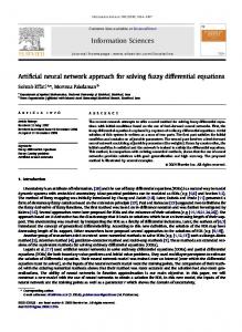 Artificial neural network approach for solving fuzzy differential ...