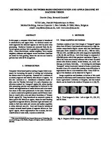 Artificial Neural Network-based Segmentation and Apple ... - TCTS Lab