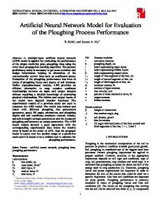 Artificial Neural Network Model for Evaluation of the Ploughing ...