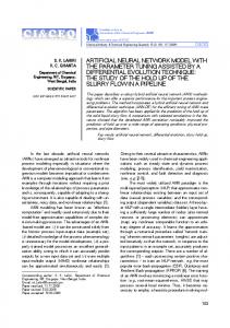 ARTIFICIAL NEURAL NETWORK MODEL WITH THE PARAMETER ...