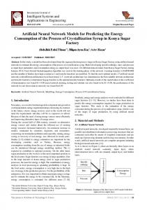 Artificial Neural Network Models for Predicting the