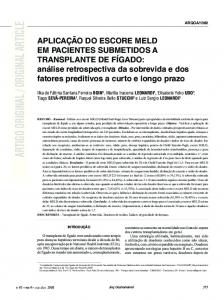 ARTIGO ORIGINAL / ORIGINAL ARTICLE