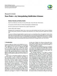 Ary Interpolating Subdivision Schemes - Semantic Scholar