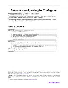 Ascaroside signaling in C. elegans