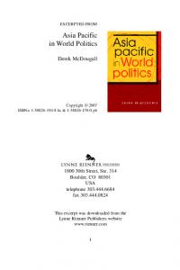 Asia Pacific in World Politics - East Asia Study Center