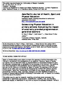 Asia-Pacific Journal of Health, Sport and Physical Education ...