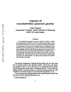 Aspects of nonrelativistic quantum gravity