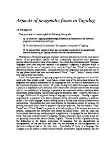 Aspects of pragmatic focus in Tagalog