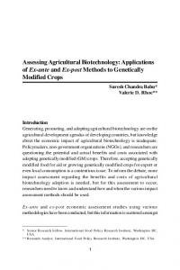 Assessing Agricultural Biotechnology