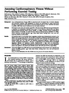 Assessing Cardiorespiratory Fitness Without Performing Exercise ...