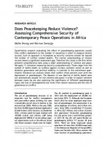 Assessing Comprehensive Security of Contemporary Peace ...