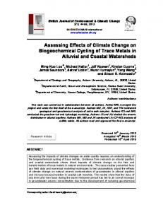 Assessing Effects of Climate Change on Biogeochemical ... - CiteSeerX