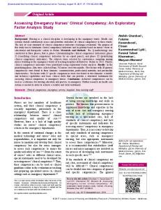 Assessing Emergency Nurses' Clinical