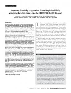 Assessing Potentially Inappropriate Prescribing in the Elderly ...