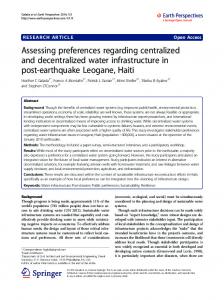 Assessing preferences regarding centralized and decentralized water ...