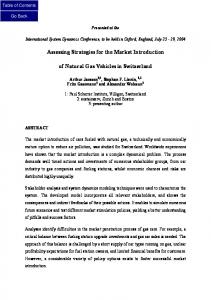 Assessing Strategies for the Market Introduction of Natural Gas